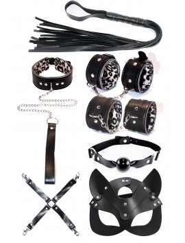 Leopar Desenli Fantezi Set