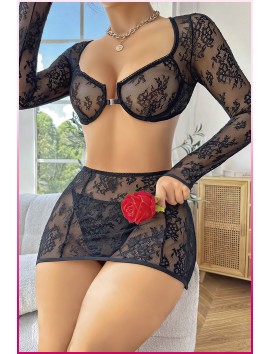 Kadın Siyah Dantel Yelekli, Kol Bantlı, Göğüs Balenli Fantazi Kostüm