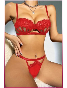Kadın Kırmızı Midye Sütyen Takım