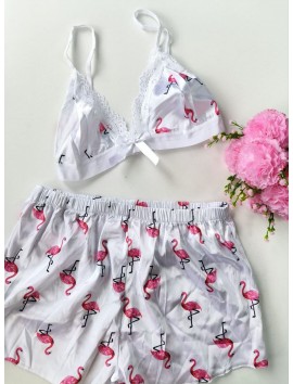 Şortlu Sexy Filamingolu Takım