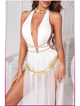 Siyah Pul Aksesuarlı Tül Etekli Kadın Seksi Gecelik