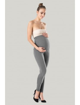 Gri Hamile Taytı Karın Destekli Yüksek Bel, Esnek ve Nefes Alabilir, Günlük Kullanım Rahat Tayt